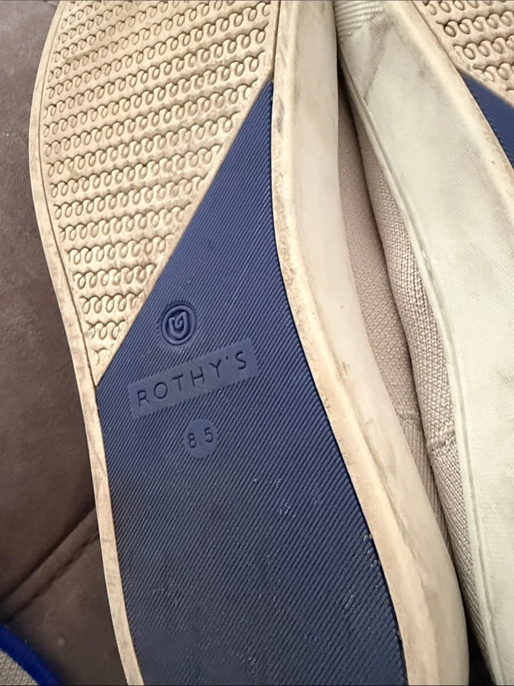 Rothy’s The Original Slip On Sneaker in Sand Color 8.5